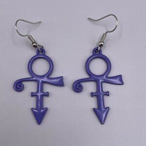 Love Symbol Inspired by Prince Purple Fishhook Earrings (#1337)